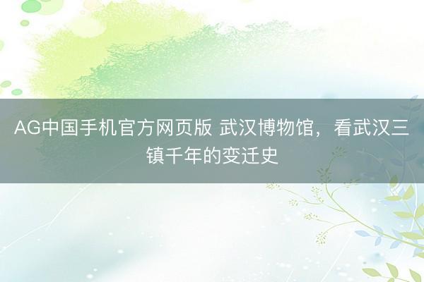 AG中国手机官方网页版 武汉博物馆，看武汉三镇千年的变迁史