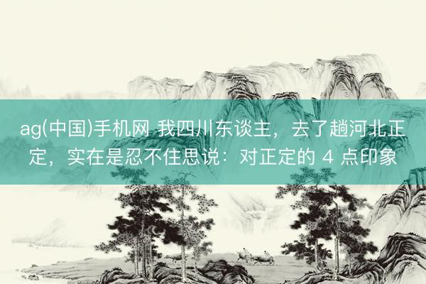 ag(中国)手机网 我四川东谈主，去了趟河北正定，实在是忍不住思说：对正定的 4 点印象