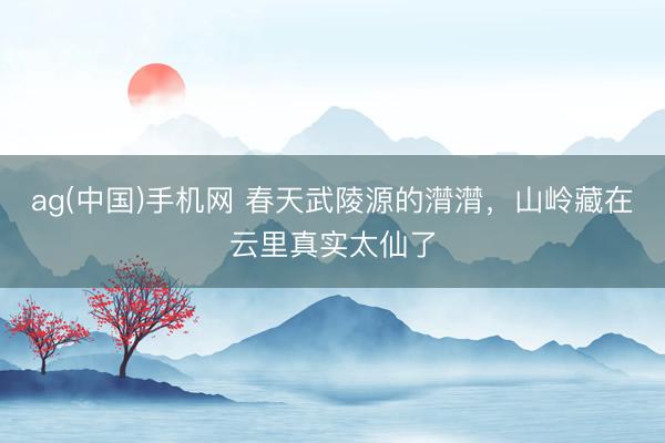 ag(中国)手机网 春天武陵源的潸潸，山岭藏在云里真实太仙了