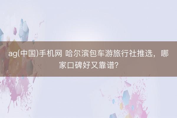 ag(中国)手机网 哈尔滨包车游旅行社推选,哪家口碑好又靠谱?