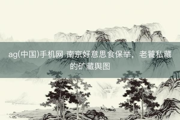 ag(中国)手机网 南京好意思食保举，老饕私藏的矿藏舆图