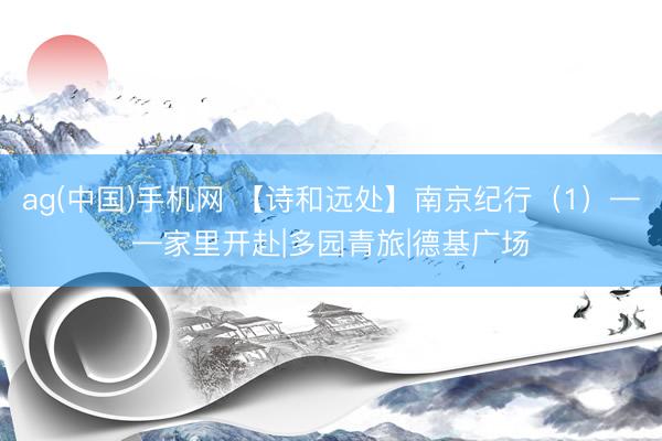 ag(中国)手机网 【诗和远处】南京纪行（1）——家里开赴|多园青旅|德基广场