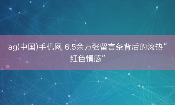 ag(中国)手机网 6.5余万张留言条背后的滚热“红色情感”