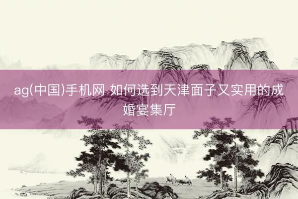 ag(中国)手机网 如何选到天津面子又实用的成婚宴集厅