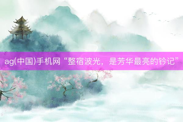 ag(中国)手机网 “整宿波光，是芳华最亮的钤记”