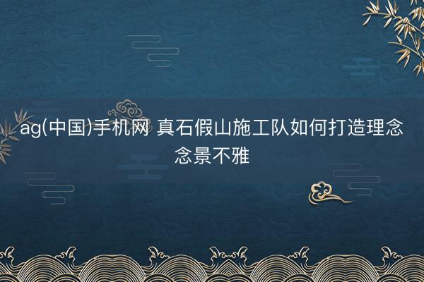 ag(中国)手机网 真石假山施工队如何打造理念念景不雅