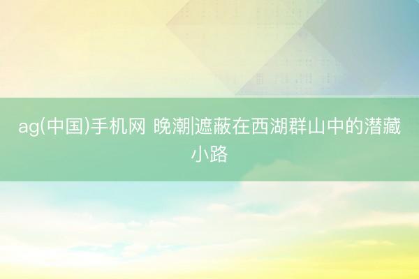 ag(中国)手机网 晚潮|遮蔽在西湖群山中的潜藏小路