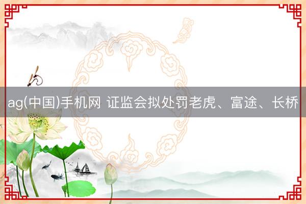 ag(中国)手机网 证监会拟处罚老虎、富途、长桥