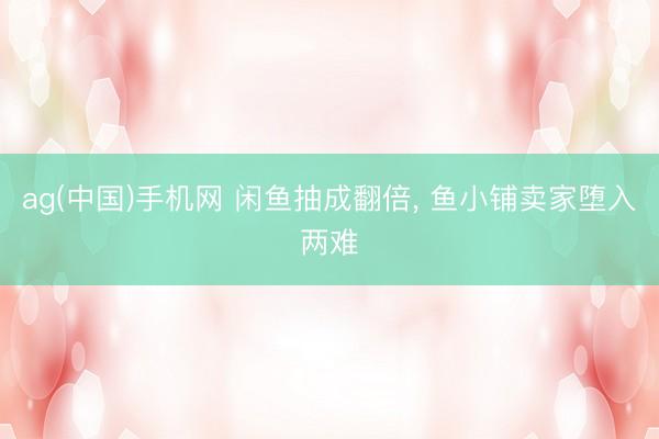 ag(中国)手机网 闲鱼抽成翻倍, 鱼小铺卖家堕入两难