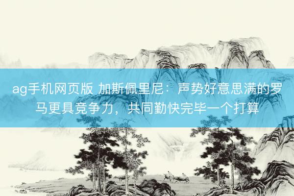ag手机网页版 加斯佩里尼：声势好意思满的罗马更具竞争力，共同勤快完毕一个打算