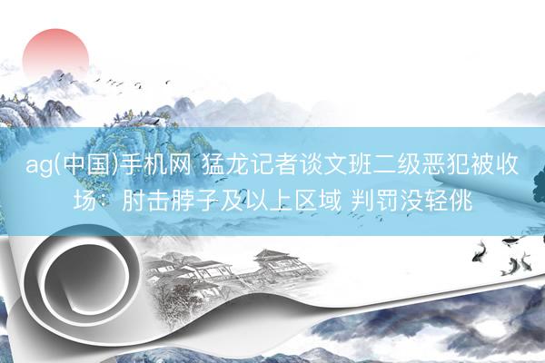 ag(中国)手机网 猛龙记者谈文班二级恶犯被收场:肘击脖子及以上区域 判罚没轻佻
