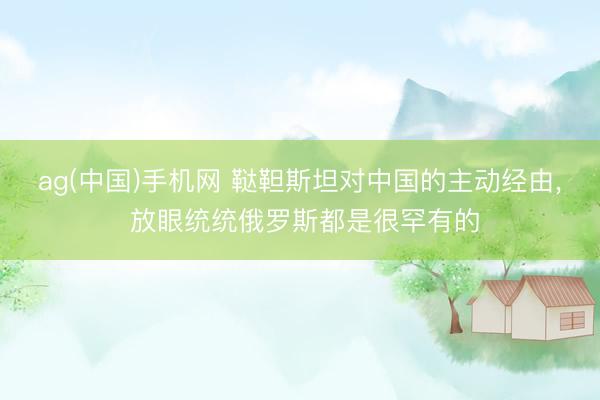 ag(中国)手机网 鞑靼斯坦对中国的主动经由， 放眼统统俄罗斯都是很罕有的
