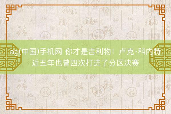 ag(中国)手机网 你才是吉利物！卢克·科内特近五年也曾四次打进了分区决赛