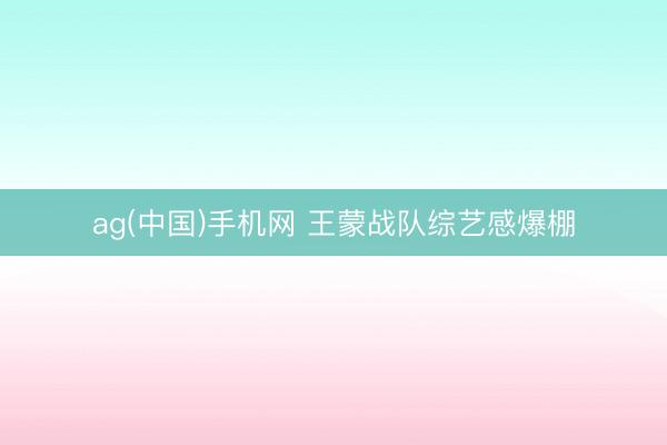 ag(中国)手机网 王蒙战队综艺感爆棚