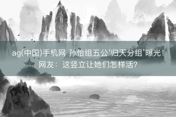 ag(中国)手机网 孙怡组五公‘归天分组’曝光！网友：这竖立让她们怎样活？