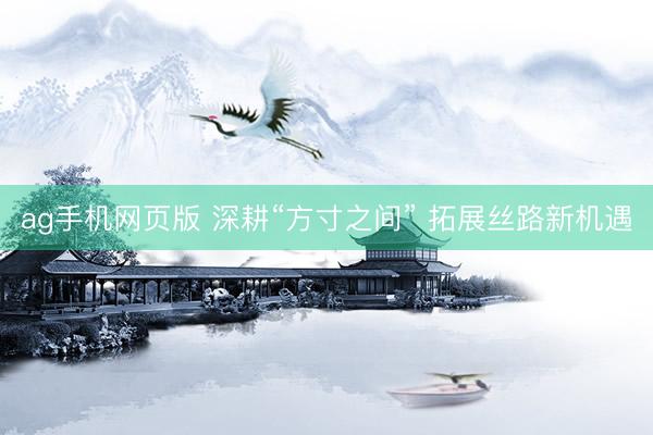 ag手机网页版 深耕“方寸之间” 拓展丝路新机遇