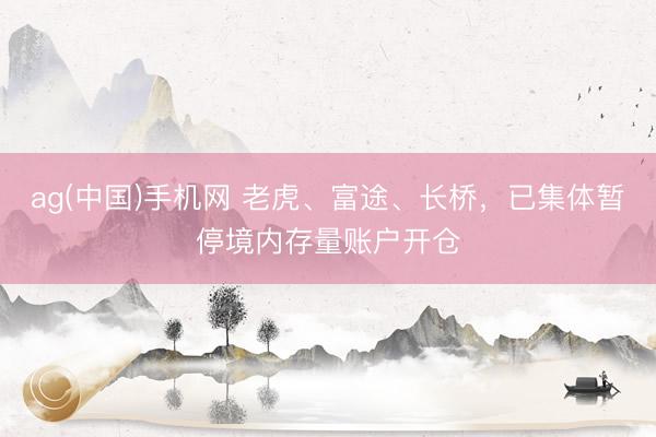 ag(中国)手机网 老虎、富途、长桥，已集体暂停境内存量账户开仓