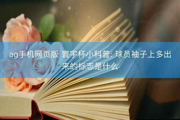 ag手机网页版 寰宇杯小科普: 球员袖子上多出来的标志是什么